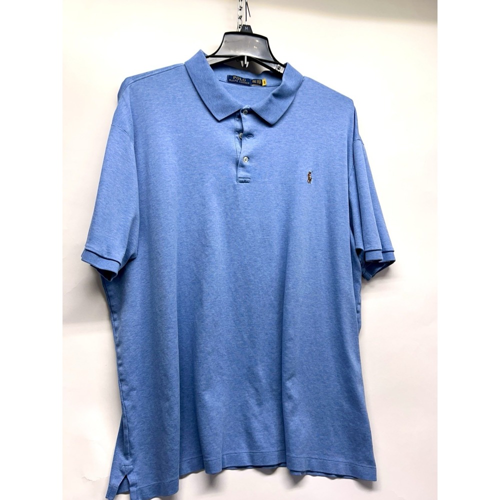 Polo Ralph Lauren Men's 3XLT Blue Cotton Polo Shirt (E4)